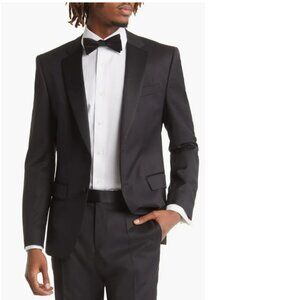 NWOT Men's 44R BOSS Hugo Wool Tuxedo Dinner Jacket in Black
